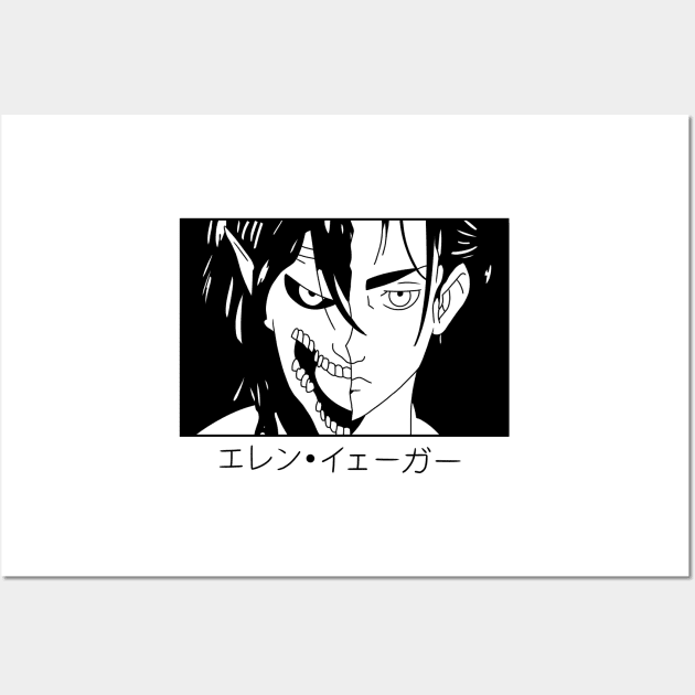 AOT- Eren half titan Wall Art by Senpaih